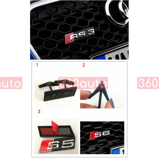 Автологотип шильдик эмблема надпись Audi S7 в решетку радиатора хром Emblems 170767
