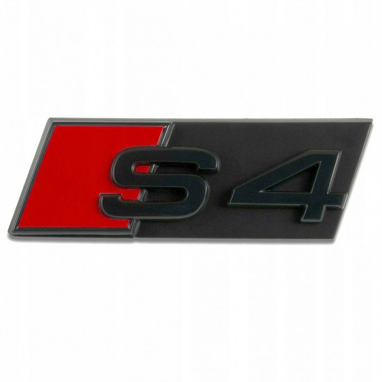 Автологотип шильдик эмблема надпись Audi S4 в решетку радиатора черная Emblems 170770