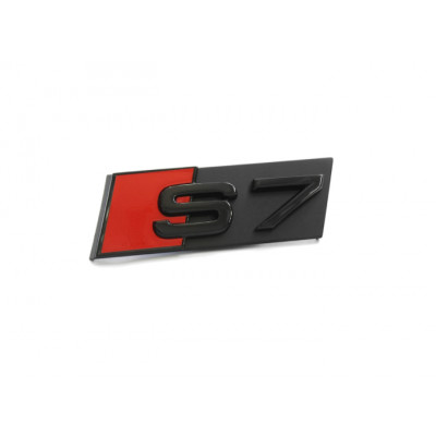Автологотип шильдик емблема напис Audi S7 в решітку радіатора чорна Emblems170773