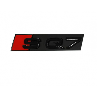Автологотип шильдик эмблема надпись Audi SQ7 в решетку радиатора черная на платформе