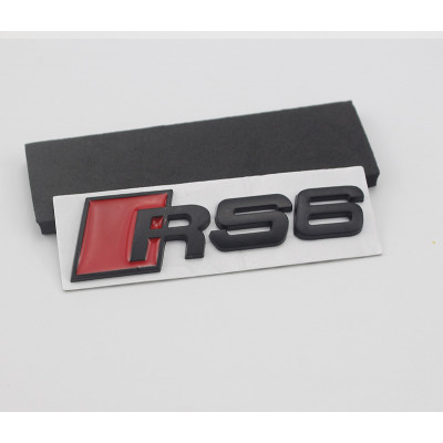 Автологотип шильдик эмблема надпись Audi RS6 red black на кришку багажника матовая
