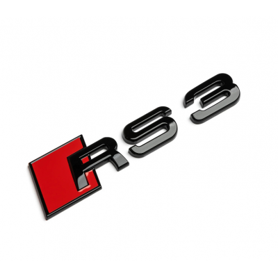 Автологотип шильдик емблема напис Audi RS3 Tuning Exclusive Black Edition на кришку багажника