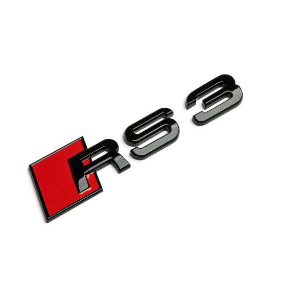 Автологотип шильдик емблема напис Audi RS3 Tuning Exclusive Black Edition на кришку багажника