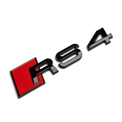 Автологотип шильдик емблема напис Audi RS4 Tuning Exclusive Black Edition на кришку багажника