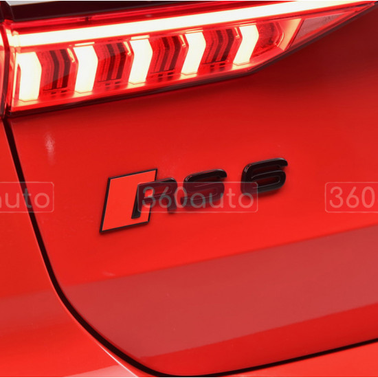 Автологотип шильдик емблема напис Audi RS6 Tuning Exclusive Black Edition на кришку багажника