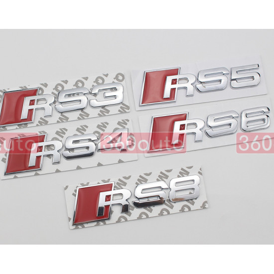 Автологотип шильдик емблема напис Audi RS8 red chrome Emblems170796