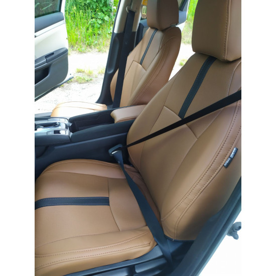 Оригінальні чохли з екошкіри на сидіння Honda Civic 2017- Пошиття під Замовлення