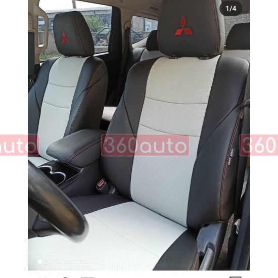Оригінальні чохли з екошкіри на сидіння Mitsubishi Lancer X 2007-2017 Пошиття під Замовлення