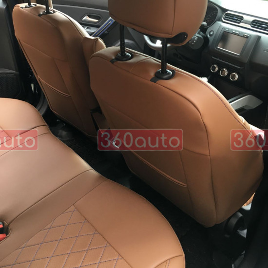 Оригинальные чехлы из экокожи на сидения Renault Duster 2018- 100.10.35 Пошив под Заказ