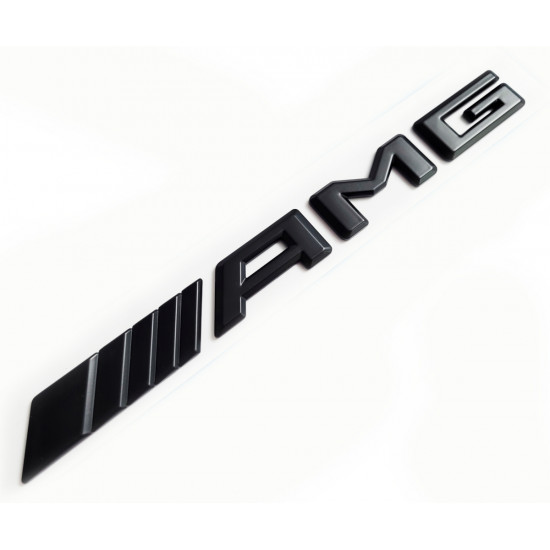 Автологотип шильдик эмблема надпись Mercedes AMG 185x18 мм черный мат