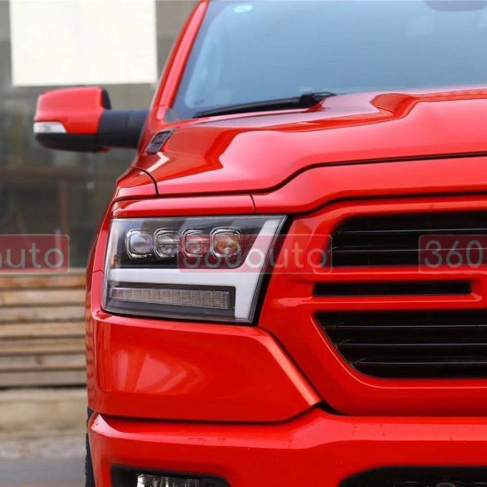 Альтернативна оптика передня на Dodge Ram 2019- LED Nova series Alpha-Black