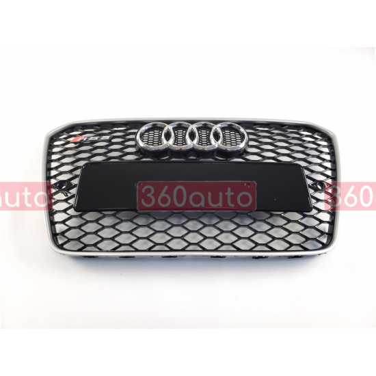 Решітка радіатора на Audi A5 2011-2016 чорна з сірим стиль RS A5-RS134