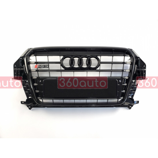Решетка радиатора на Audi Q3 2011-2014 черная стиль S-Line Q3-S133