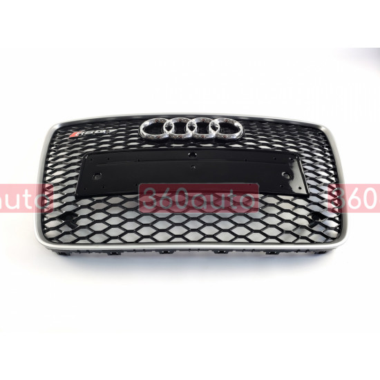 Решетка радиатора на Audi Q7 2009-2015 черная с серым стиль RS Q7-RS143
