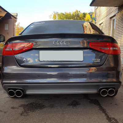 Диффузор заднего бампера на Audi A4 B8 2011-2015 стиль S4 в S-Line бампер