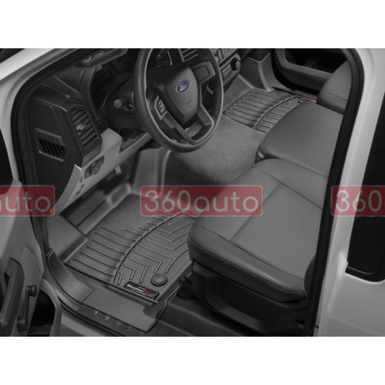 3D килимки для Ford F-150 2015- single cab чорні передні суцільний WeatherTech 446981V