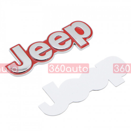Автологотип шильдик емблема напис Jeep Renegade, Cherokee метал red хром 155х50мм