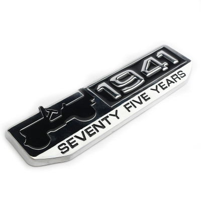 Автологотип шильдик эмблема надпись Jeep 4x4 75 Year черный хром