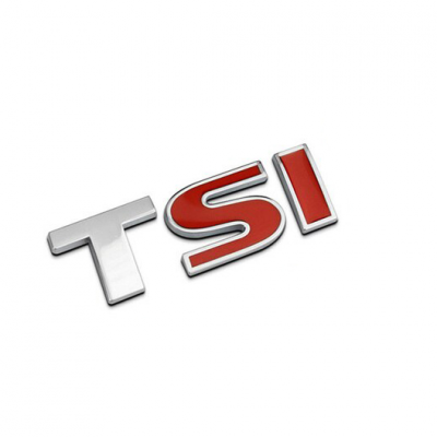 Автологотип шильдик эмблема надпись Volkswagen TSI 48мм красная SI на крышку багажника
