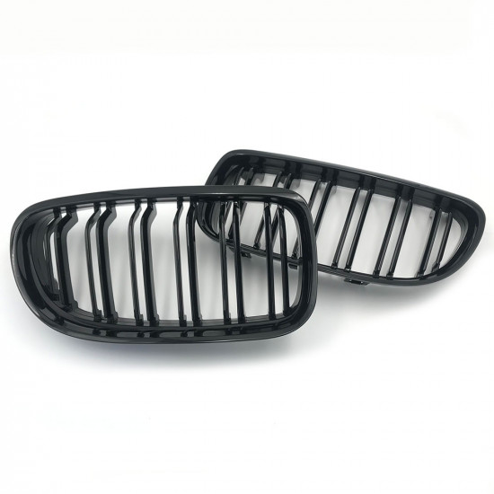 Решетки радиатора ноздри BMW 3 E90, E91 2008-2013 черные глянцевые М-стиль 360Parts 172851