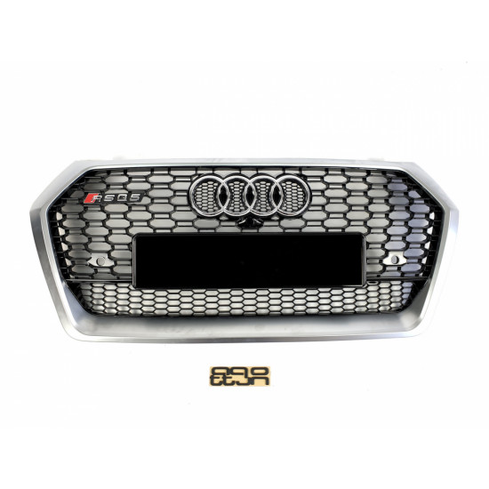 Решетка радиатора на Audi Q5 2016-2019 черная с серым стиль RS ﻿Q5-RS175