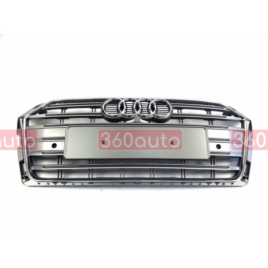 Решетка радиатора на Audi A5 2016- серая с хромом стиль S-Line A5-S183