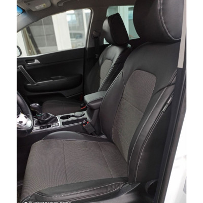 Модельні чохли на сидіння Hyundai Kona 2018- комбіновані 80.03.45 Пошиття під Замовлення