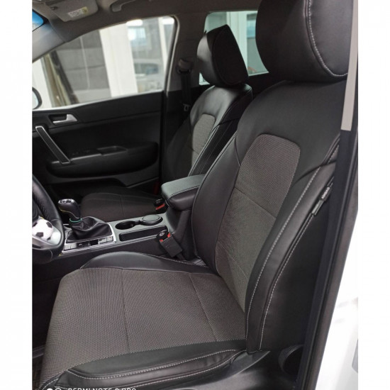 Модельні чохли на сидіння Hyundai H-1 2007-2018 комбіновані 80.03.27 Пошиття під Замовлення