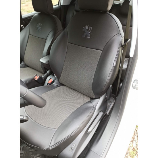 Модельні чохли на сидіння Peugeot 208 2012-2019 комбіновані 80.23.18 Пошиття під Замовлення