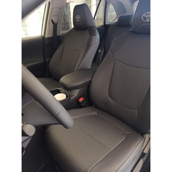 Модельні чохли на сидіння Toyota RAV4 2018- комбіновані 80.02.37 Пошиття під Замовлення