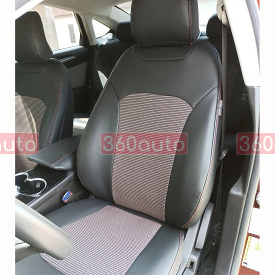 Модельные чехлы на сиденья Hyundai Sonata 2010-2014 комбинированные 80.03.50 Пошив под Заказ