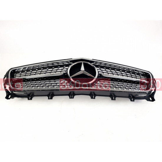 Решетка радиатора на Mercedes CLS-class C218 2011-2014 Diamond черная с хромом MB-W218113