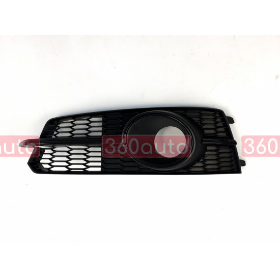 Решетки переднего бампера на Audi A6 C7 2014-2018 в стиле RS черный глянец
