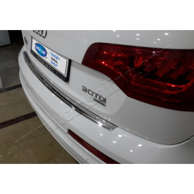 Audi Q7 2005-2015 гг. Накладка на задний бампер OmsaLine (нерж.)