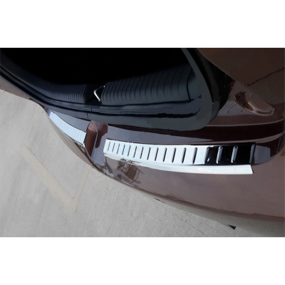 Hyundai I-20 2014-2018 гг. Накладки на задний бампер OmsaLine (2 част, нерж)