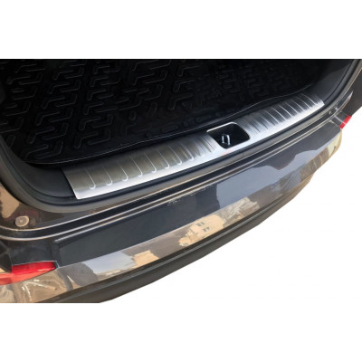 Hyundai Tucson TL 2016↗ гг. Накладка на задний порог багажника (нерж)