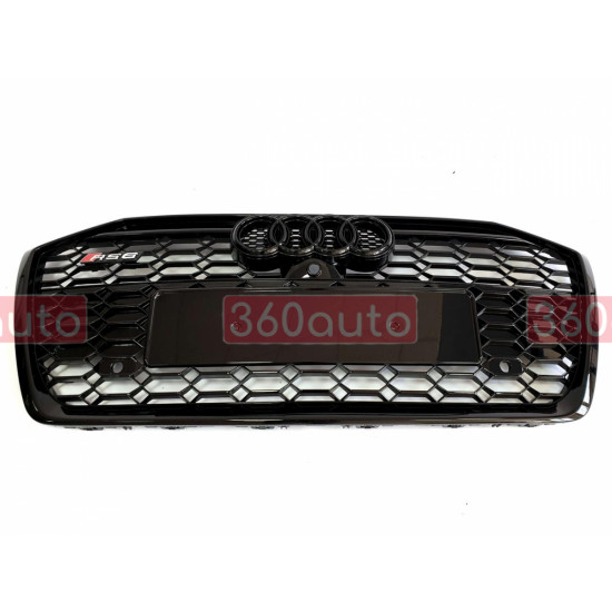 Решетка радиатора на Audi A6 C8 2018- черная под камеру стиль RS ﻿A6-RS6C8203