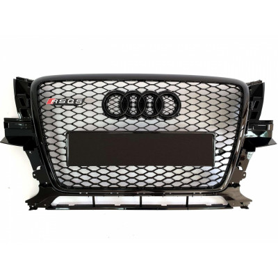 Решітка радіатора на Audi Q5 2008-2012 чорна в стилі RS Restal ﻿Q5-RS082