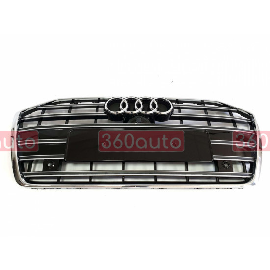 Решітка радіатора на Audi A6 C8 2018- чорна з хромом стиль S-Line A6-S6C8192