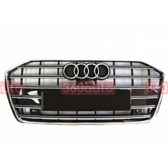 Решетка радиатора на Audi A6 C8 2018- черная с хромом стиль S-Line A6-S6C8192