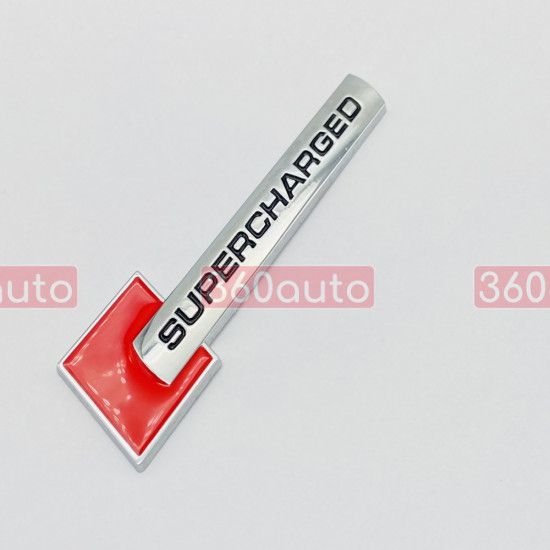 Автологотип шильдик емблема напис Audi Supercharged red хром 4F0853601A2ZZ