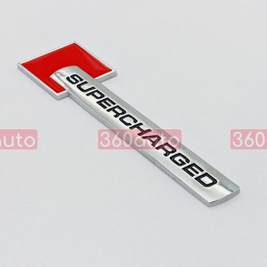 Автологотип шильдик емблема напис Audi Supercharged red хром 4F0853601A2ZZ