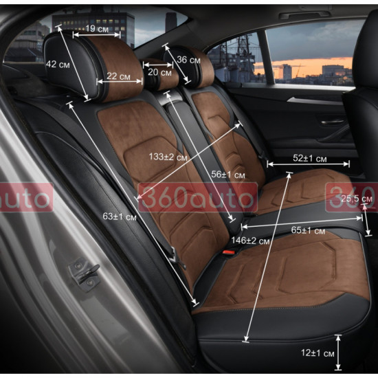 Автонакидки коричневые, комплект Elegant Verona Maxi 5D EL 700 145
