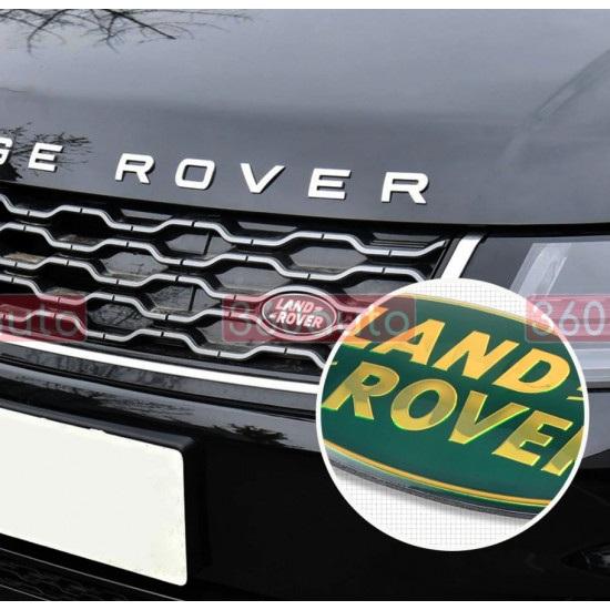 Автологотип шильдик емблема Land Rover Gold 86х43мм в решітку радіатора, на крила