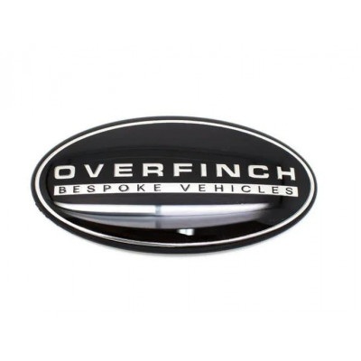 Автологотип шильдик емблема Land Rover Overfinch Black 86х43мм в решітку радіатора, на крила