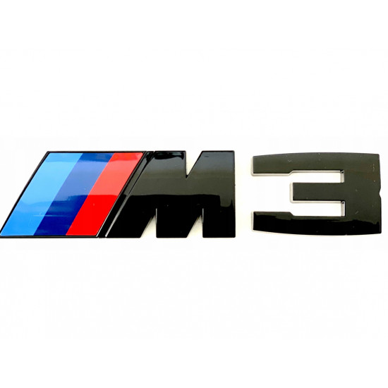 Автологотип шильдик эмблема надпись BMW M3 в решетку радиатора black глянец
