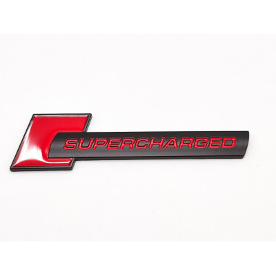 Автологотип шильдик емблема напис Audi Supercharged black red Emblems327059