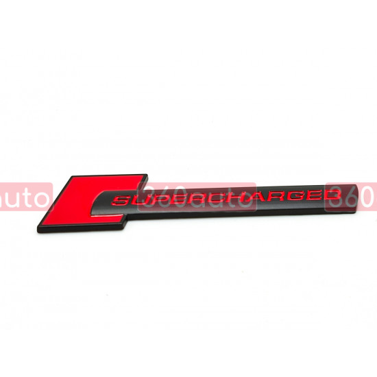Автологотип шильдик эмблема надпись Audi Supercharged black red Emblems 327059