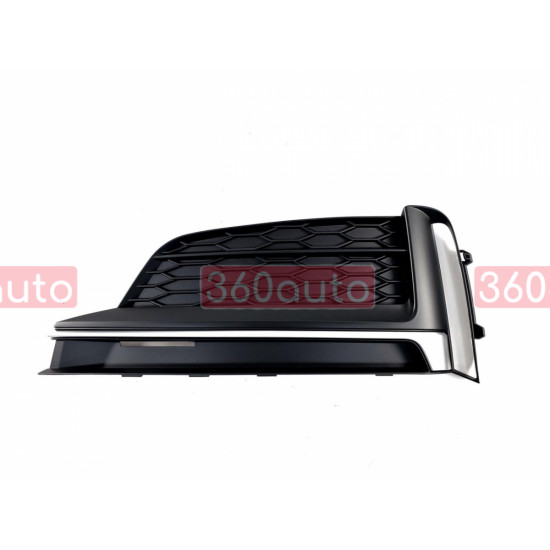 Решітки переднього бампера на Audi A5 2016- чорні матові з сірим