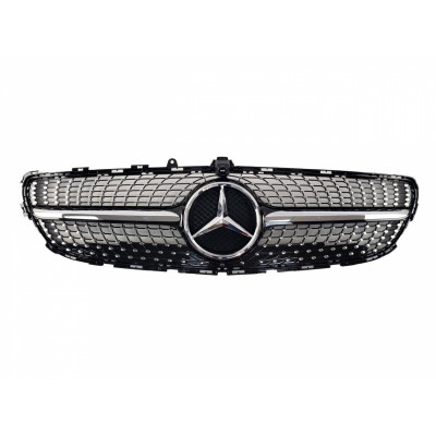 Решетка радиатора на Mercedes CLS-class C218 2014-2018 Diamond черная с хромом MB-W218185